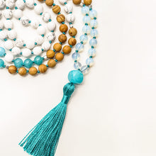Load image into Gallery viewer, ATLANTIS MALA: Aquamarine, Moonstone, Wooden Jasper, Jade, Howlite