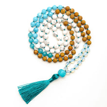 Load image into Gallery viewer, ATLANTIS MALA: Aquamarine, Moonstone, Wooden Jasper, Jade, Howlite