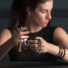 Load image into Gallery viewer, NISYROS MALA: Pyrite, Labradorite, Black Lava, Gold Hematite