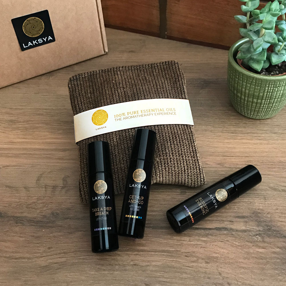 Essential Oil Blends - X3 roll-ons in a zipper pouch