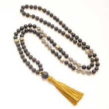 Load image into Gallery viewer, NISYROS MALA: Pyrite, Labradorite, Black Lava, Gold Hematite
